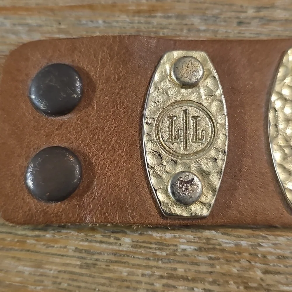 Brown Leather Bracelet with Gold Accents, Men, Unisex